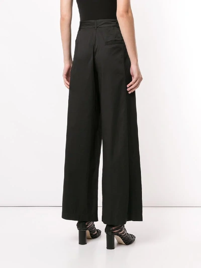 Shop Andrea Ya'aqov High Waisted Wide Leg Trousers In Black