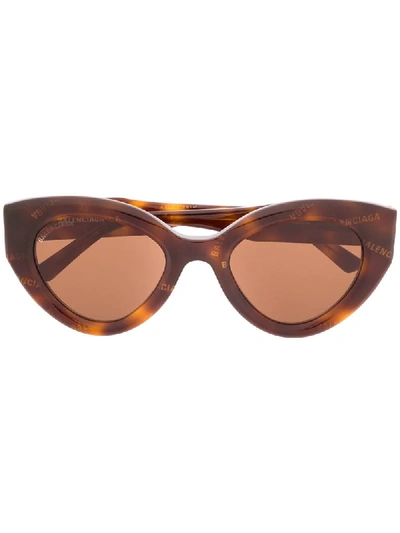 Shop Balenciaga Cat Eye-frame Sunglasses In Brown