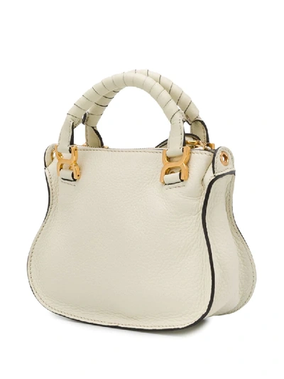 Shop Chloé Mini Marcie Tote Bag In Neutrals