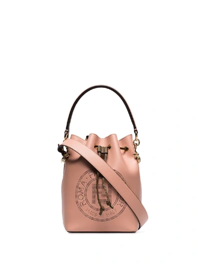 Shop Fendi Mon Tresor Leather Bucket Bag In Pink