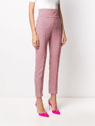 Shop Alexandre Vauthier High-waisted Houndstooth Trousers In White