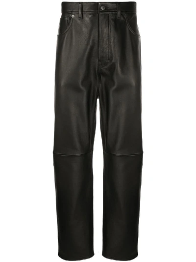 Shop Acne Studios Straight-leg Mid-rise Trousers In Black