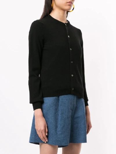 Shop Comme Des Garçons Play Knitted Buttoned Cardigan In Black