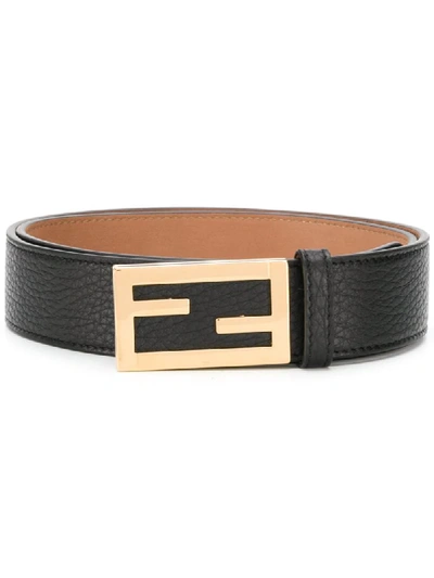 Shop Fendi Baguette Buckle Belt In Black