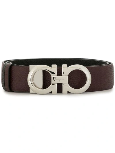 Shop Ferragamo Reversible Gancini-buckle Belt In Purple