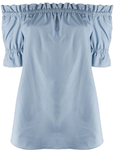 Shop Michael Michael Kors Off-the-shoulder Top In Blue