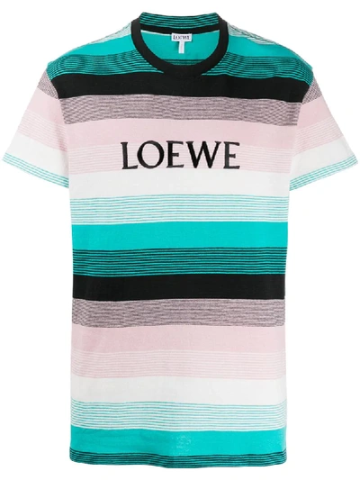 Shop Loewe Striped T-shirt In Green