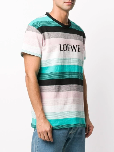 Shop Loewe Striped T-shirt In Green