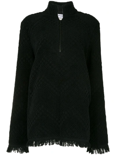 Shop Marine Serre Jacquard Oversized Sweatshirt In Black