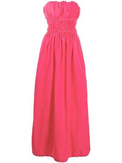 Shop Kenzo Strapless Maxi Dress In Pink