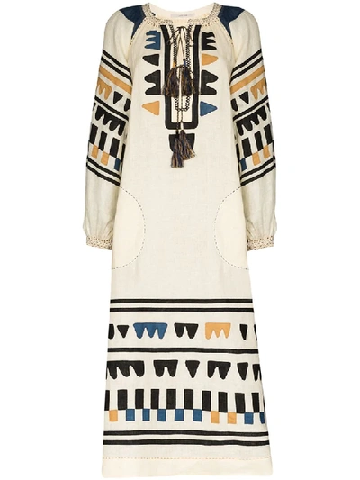 Shop Vita Kin Shalimar Embroidered Kaftan Dress In Neutrals