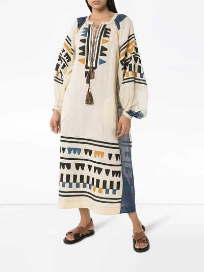 Shop Vita Kin Shalimar Embroidered Kaftan Dress In Neutrals