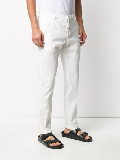 Shop Dondup Gaubert Slim-fit Trousers In White