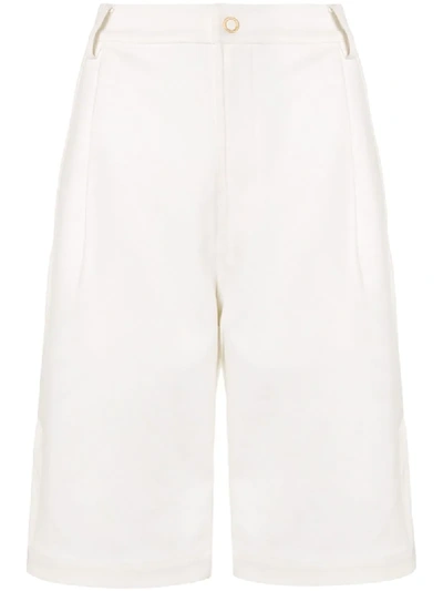 Shop Dion Lee Vented Pleat Shorts In White