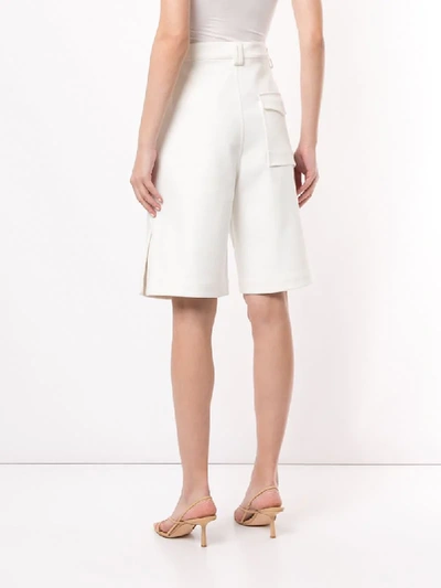 Shop Dion Lee Vented Pleat Shorts In White