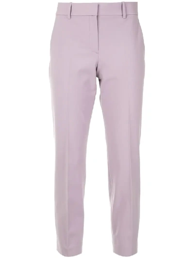 Shop Theory Cropped Tailored Trousers In Purple