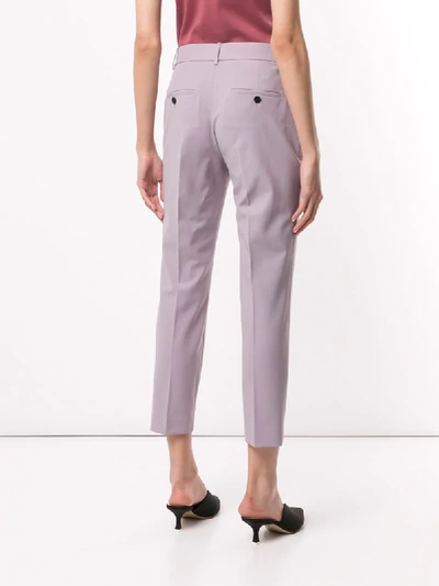 Shop Theory Cropped Tailored Trousers In Purple