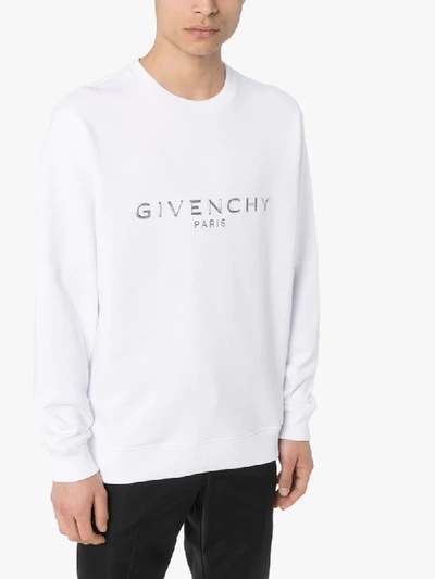 Shop Givenchy Logo-appliqued Sweatshirt In White