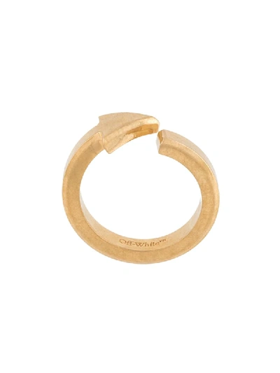 Shop Off-white Arrow Ring In Gold