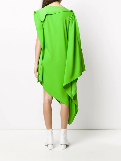 Shop Mm6 Maison Margiela Asymmetric Drape Dress In Green