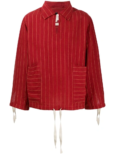 NICHOLAS DALEY DRAWSTRING CUFF STRIPED PULLOVER 