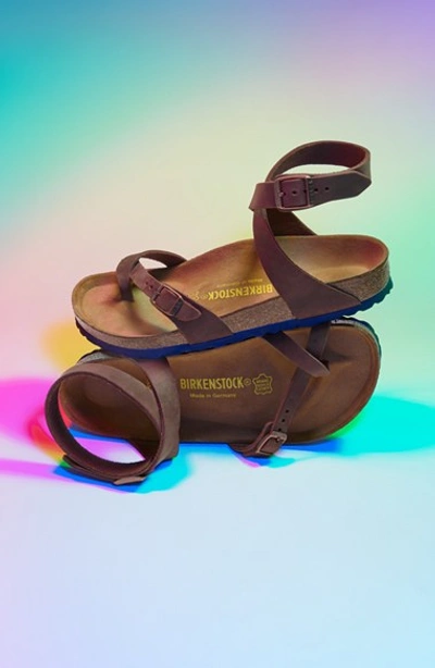 Birkenstock Yara Ankle Wrap Sandal In Tobacco Oiled Leather