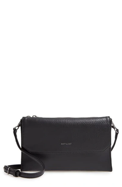 Shop Matt & Nat Suky Vegan Leather Triple Compartment Crossbody Bag In Black