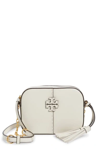 Shop Tory Burch Mcgraw Leather Camera Bag In New Ivory