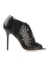 Jimmy Choo Tactic Black Nappa And Shiny Leather Sandal Booties