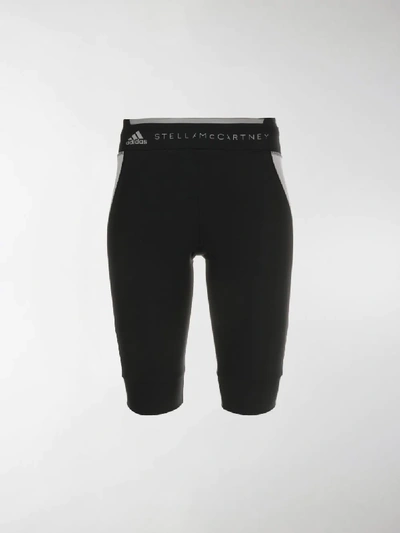 Shop Adidas By Stella Mccartney Contrast Panel Shorts In Black
