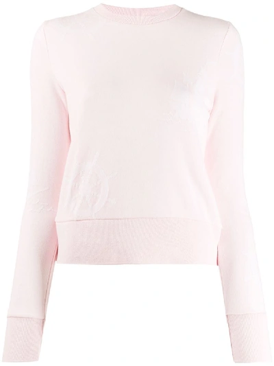 Shop Thom Browne Nautical Print Sweatshirt In Pink