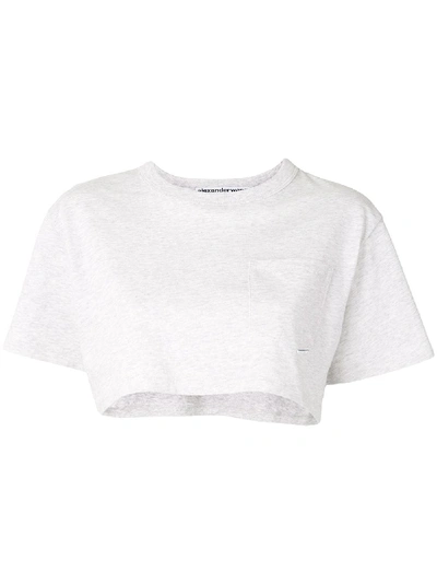 Shop Alexander Wang Cropped T-shirt In Grey