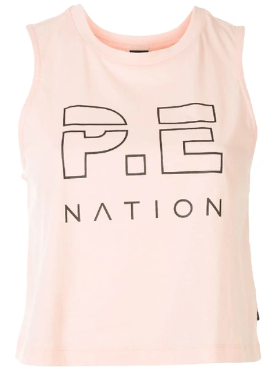 Shop P.e Nation Cropped Logo Stamp Vest In Orange