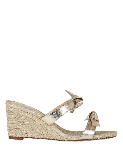 Shop Alexandre Birman Clarita 85 Espadrille Wedge Sandals In Gold