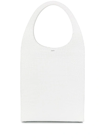 Shop Coperni Swipe Tote Leather Bag In White
