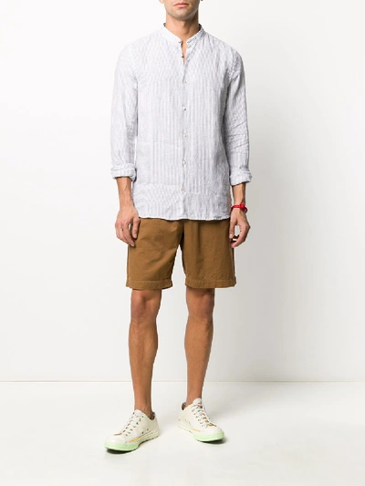 Seventy Turn Up Cuff Striped Shirt In Grey