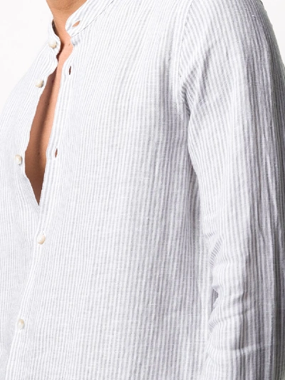 Seventy Turn Up Cuff Striped Shirt In Grey