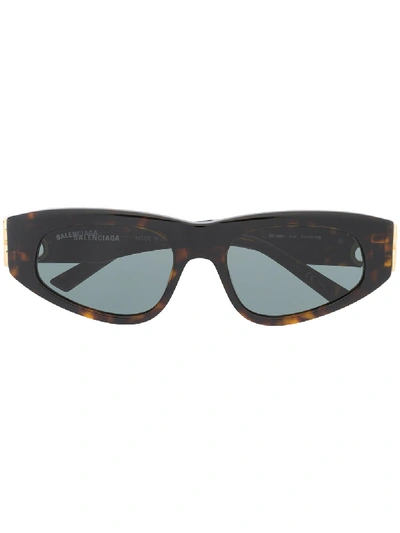 Shop Balenciaga Dynasty D-fram Sunglasses In Brown