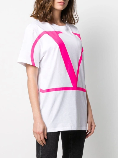 Shop Valentino Logo T-shirt In White