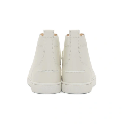 Shop Christian Louboutin White Lou Spikes High-top Sneakers In 3047 Wht/wt