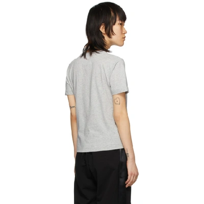 Shop Mm6 Maison Margiela Grey Embroidered Logo Fitted T-shirt In 858m Grey
