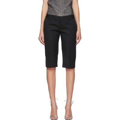 Shop Saint Laurent Black Tuxedo Bermuda Shorts In 1000 Black