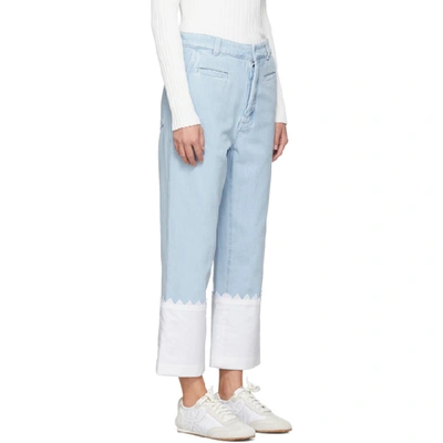 Shop Loewe Blue Embroidered Fisherman Jeans In 5149 Light