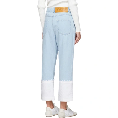 Shop Loewe Blue Embroidered Fisherman Jeans In 5149 Light