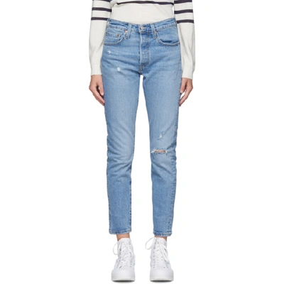 Shop Levi's Levis Blue 501 Stretch Skinny Jeans In Tango Taps