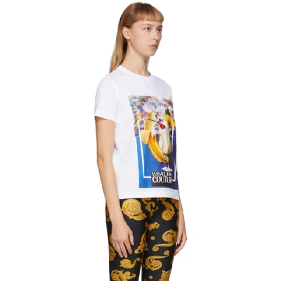 Shop Versace Jeans Couture White Banana And Drinks T-shirt In E003 White