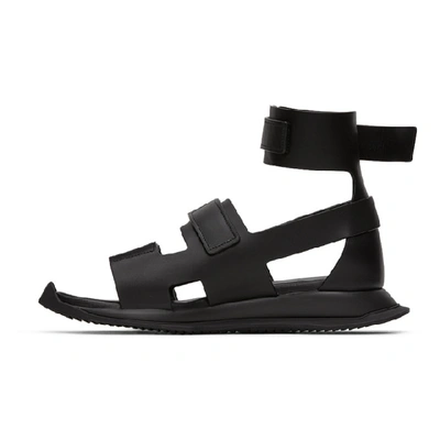 Shop Rick Owens Black Gladi Running Sandals In 099 Black