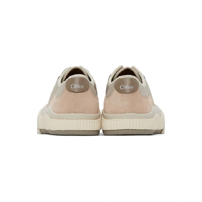 Shop Chloé Chloe Pink And Grey Clint Sneakers In 26c Pink Te