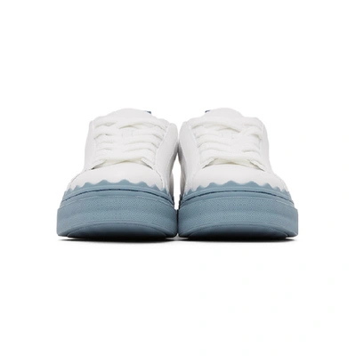 Chloé Chloe White And Blue Lauren Sneakers In 41f Stormy
