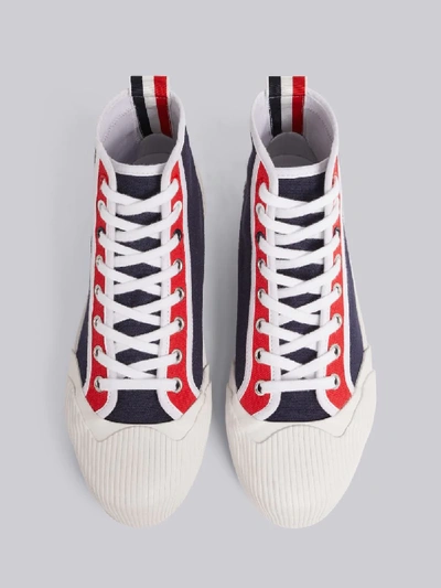 Shop Thom Browne Rwb Vulcanized High-top Sneakers In White